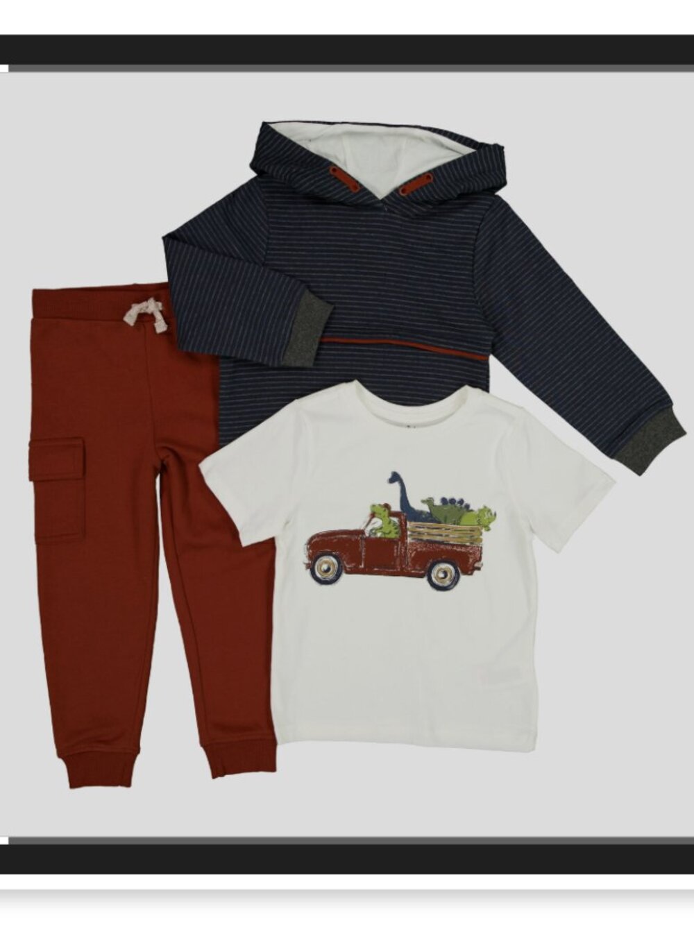 Tommy Bahama 3 Piece Multicolour Dinosaur Graphic Hoodie Set Size 12 Months